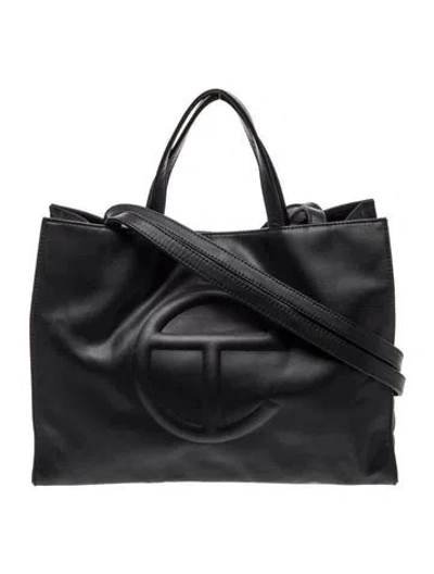 Pre-owned Telfar Vegan Leather Tote In Black