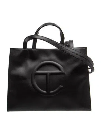 Pre-owned Telfar Vegan Leather Tote In Black