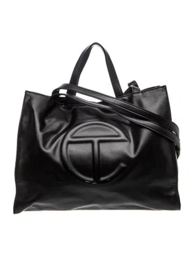 Pre-owned Telfar Vegan Leather Tote In Black
