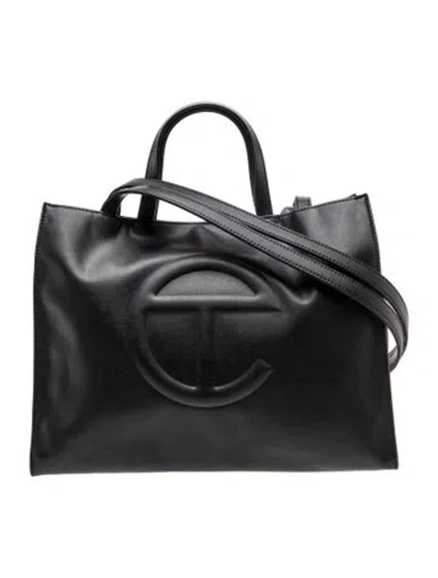Pre-owned Telfar Vegan Leather Tote In Black