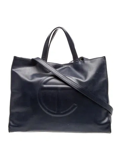 Pre-owned Telfar Vegan Leather Tote In Blue