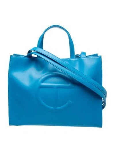Pre-owned Telfar Vegan Leather Tote In Blue