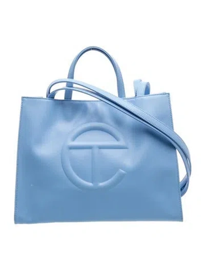 Pre-owned Telfar Vegan Leather Tote In Blue