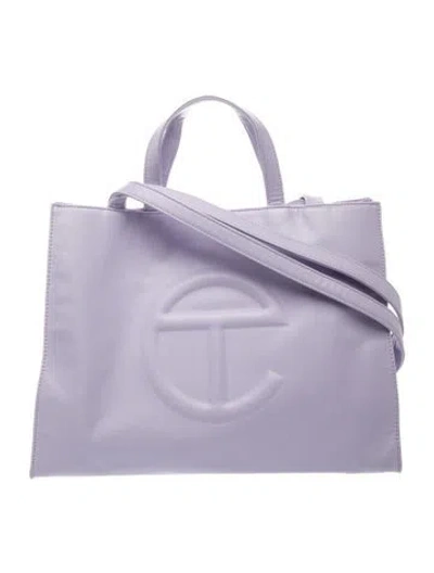 Pre-owned Telfar Vegan Leather Tote In Blue/purple
