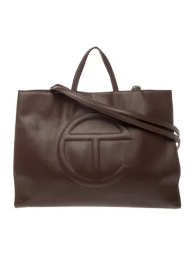 Pre-owned Telfar Vegan Leather Tote In Brown