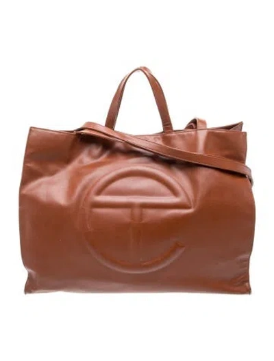 Pre-owned Telfar Vegan Leather Tote In Brown
