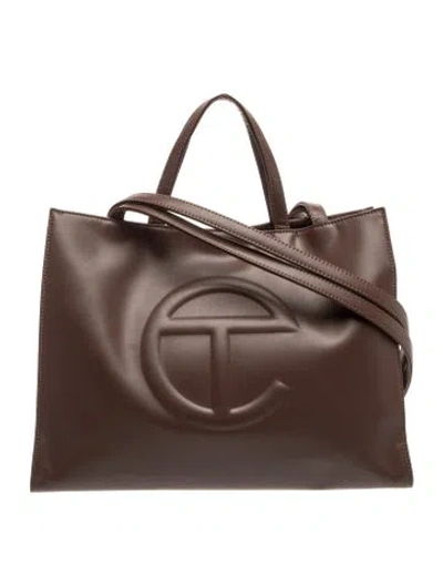 Pre-owned Telfar Vegan Leather Tote In Brown