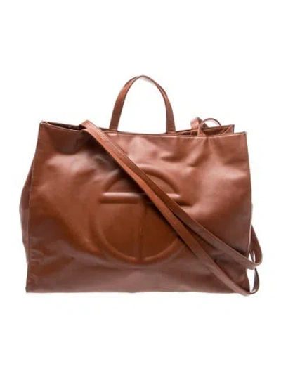 Pre-owned Telfar Vegan Leather Tote In Brown