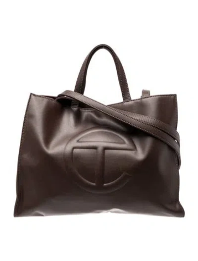 Pre-owned Telfar Vegan Leather Tote In Brown