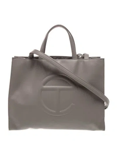 Pre-owned Telfar Vegan Leather Tote In Gray