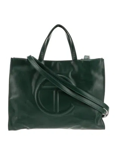Pre-owned Telfar Vegan Leather Tote In Green