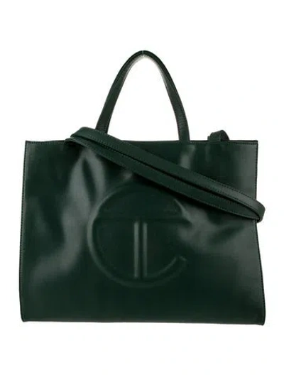 Pre-owned Telfar Vegan Leather Tote In Green