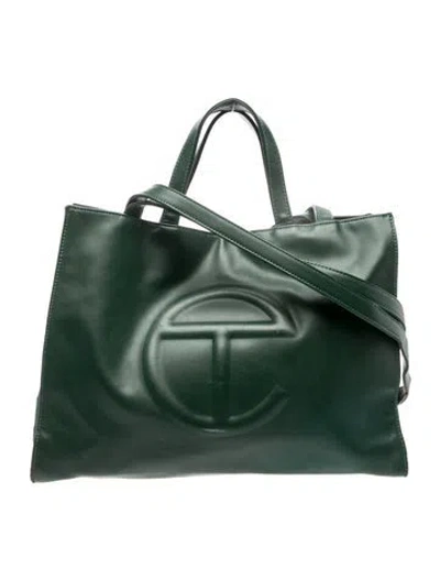 Pre-owned Telfar Vegan Leather Tote In Green