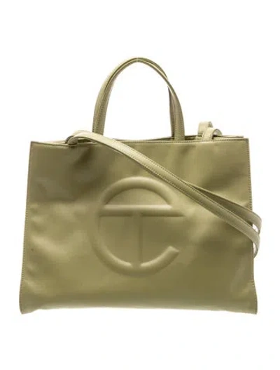 Pre-owned Telfar Vegan Leather Tote In Green
