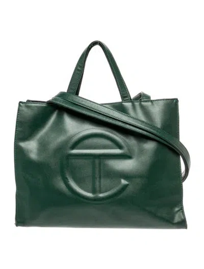 Pre-owned Telfar Vegan Leather Tote In Green