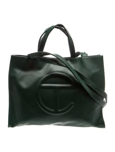 Pre-owned Telfar Vegan Leather Tote In Green