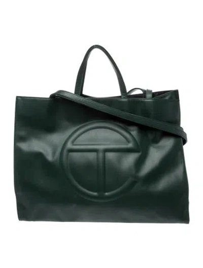 Pre-owned Telfar Vegan Leather Tote In Green