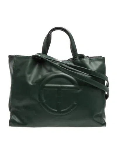 Pre-owned Telfar Vegan Leather Tote In Green