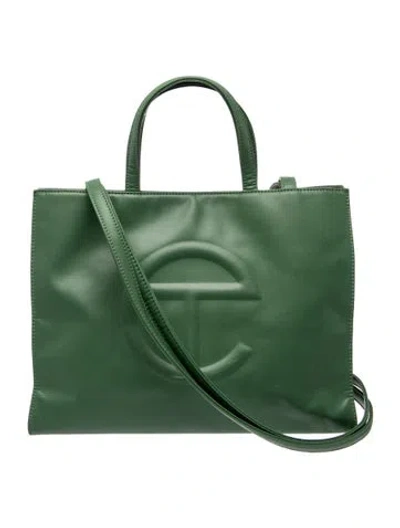 Pre-owned Telfar Vegan Leather Tote In Green