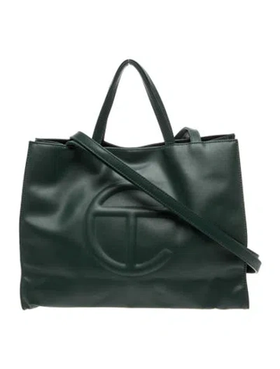 Pre-owned Telfar Vegan Leather Tote In Green