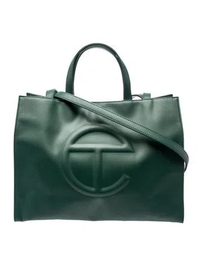 Pre-owned Telfar Vegan Leather Tote In Green