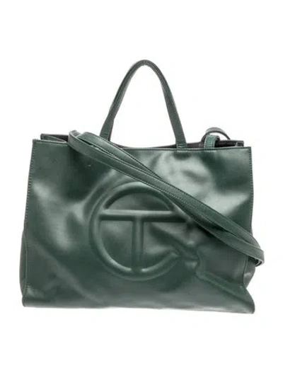 Pre-owned Telfar Vegan Leather Tote In Green