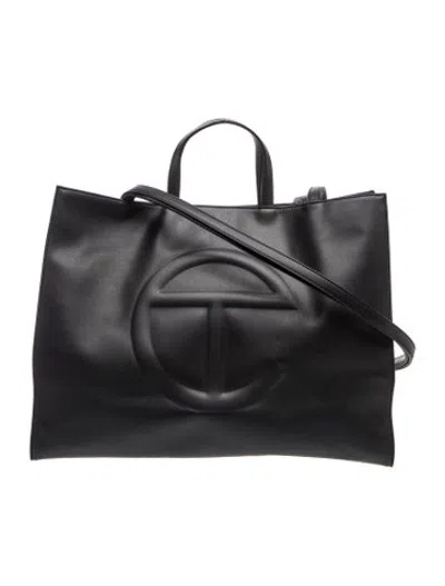 Pre-owned Telfar Vegan Leather Tote Large In Black