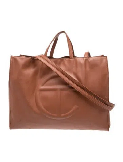 Pre-owned Telfar Vegan Leather Tote Large In Brown