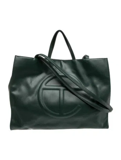 Pre-owned Telfar Vegan Leather Tote Large In Green
