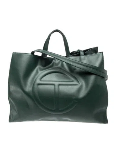 Pre-owned Telfar Vegan Leather Tote Large In Green