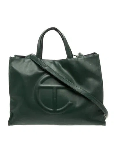 Pre-owned Telfar Vegan Leather Tote Large In Green