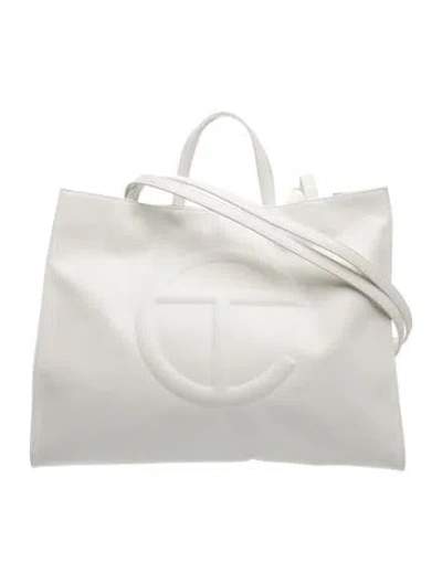 Pre-owned Telfar Vegan Leather Tote Large In White