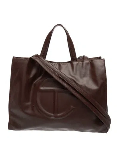 Pre-owned Telfar Vegan Leather Tote Medium In Brown