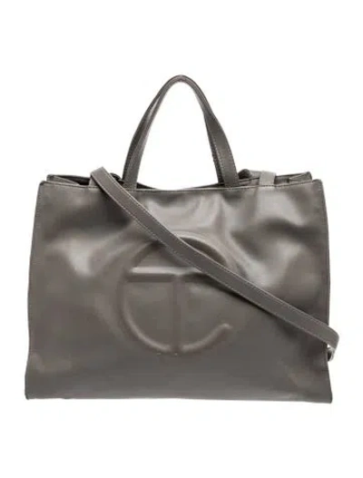 Pre-owned Telfar Vegan Leather Tote Medium In Grey