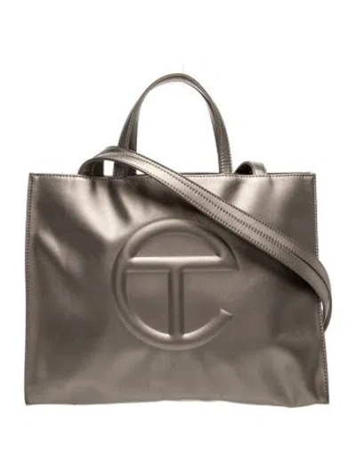 Pre-owned Telfar Vegan Leather Tote Medium In Metallic/neutrals