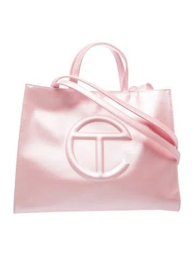 Pre-owned Telfar Vegan Leather Tote In Metallic/pink