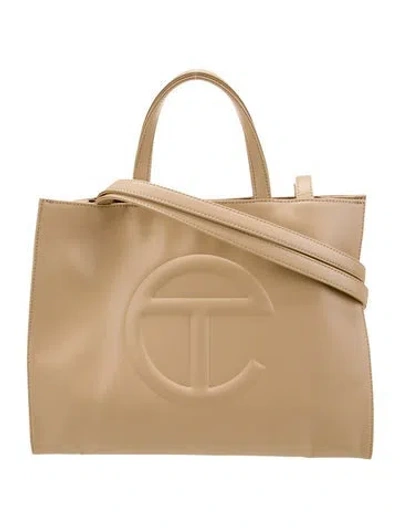 Pre-owned Telfar Vegan Leather Tote In Neutral