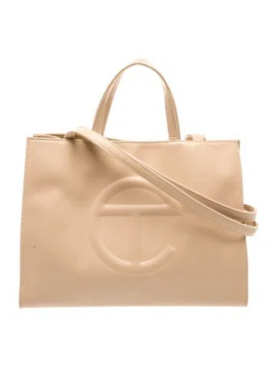 Pre-owned Telfar Vegan Leather Tote In Neutral