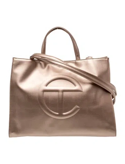 Pre-owned Telfar Vegan Leather Tote In Neutrals