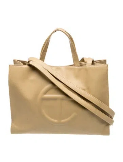 Pre-owned Telfar Vegan Leather Tote In Neutrals