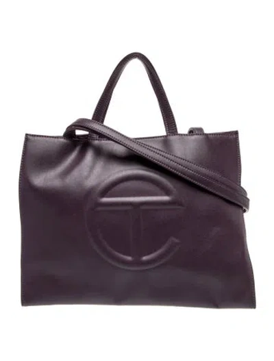 Pre-owned Telfar Vegan Leather Tote In Purple
