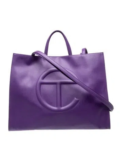 Pre-owned Telfar Vegan Leather Tote In Purple