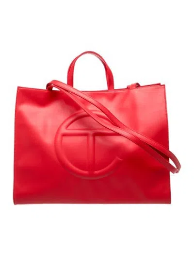Pre-owned Telfar Vegan Leather Tote In Red