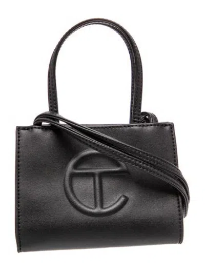Pre-owned Telfar Vegan Leather Vegan Leather Mini Shopping Tote In Black