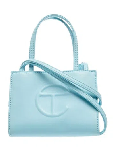 Pre-owned Telfar Vegan Leather Vegan Leather Mini Tote Bag In Blue