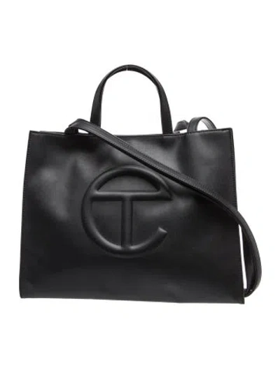 Pre-owned Telfar Vegan Leather Vegan Leather Shopping Tote Bag In Black