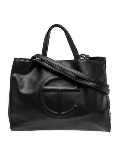 Pre-owned Telfar Vegan Leather Vegan Leather Shopping Tote In Black