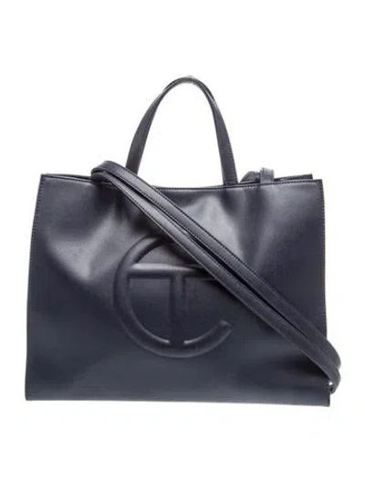 Pre-owned Telfar Vegan Leather Vegan Leather Shopping Tote In Blue