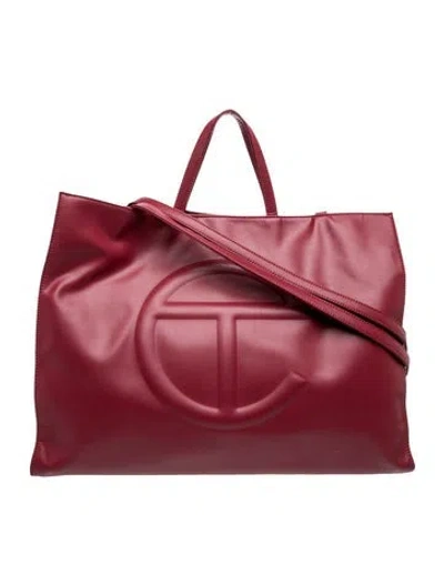 Pre-owned Telfar Vegan Leather Vegan Leather Shopping Tote In Burgundy