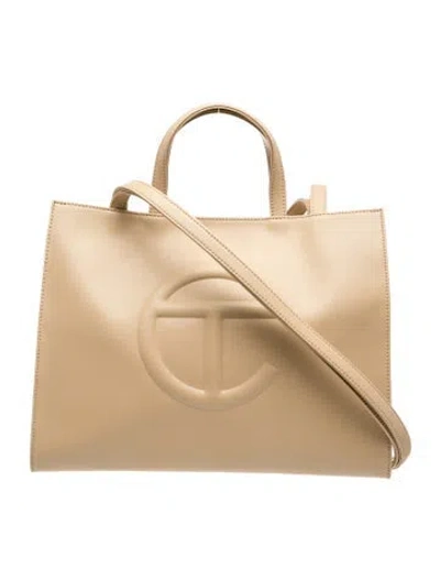 Pre-owned Telfar Vegan Leather Vegan Leather Shopping Tote In Neutrals